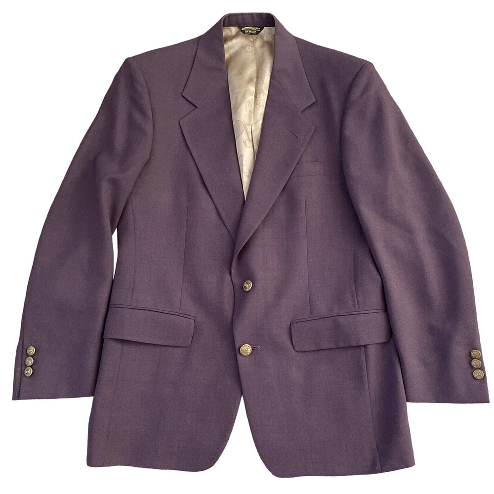 Vintage Palm Beach Blazer of Champions Purple Size 36 USA Jacket VTG